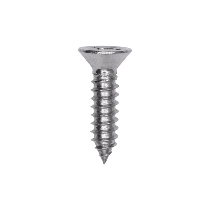 Auveco # 25805 Phillips Flat Head Sheet Metal Screw #14 x 1 in. 18-8 Stainless Steel. Qty 50.