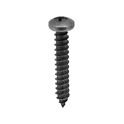 Auveco No 10182 8 X 1 Phillips Pan Head Tapping Screw Black Oxide, Quantity 100