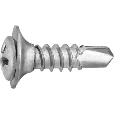 Auveco No 11448 8-18 X 5/8 Phillips Oval Flush Wash SEMS Tek Chrome, Quantity 100