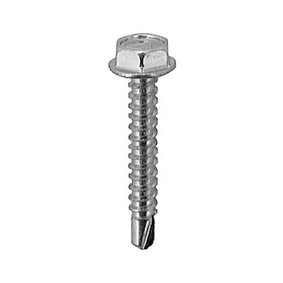 Auveco No 11906 8 X 1 Indented Hex Washer Head 2 Teks Screw Zinc, Quantity 100