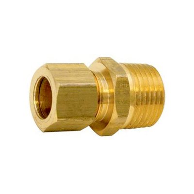 Auveco No 127 Brass Male Connector 3/8 Tube Size 3/8 Thread, Quantity 5