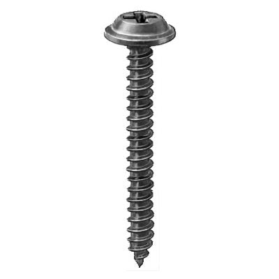 Auveco No 12218 Phillips Flat Washer Head Tapping Screw 8 X 1-1/2 Black, Quantity 50