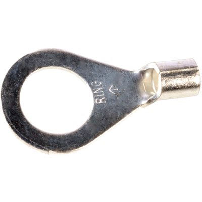 Auveco No 15161 8 Gauge 1/2 Stud Ring Terminal Non-Insulated, Quantity 25