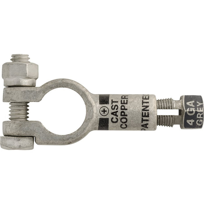 Auveco No 15603 Compression Battery Cable Terminal Positive Gray, Quantity 2