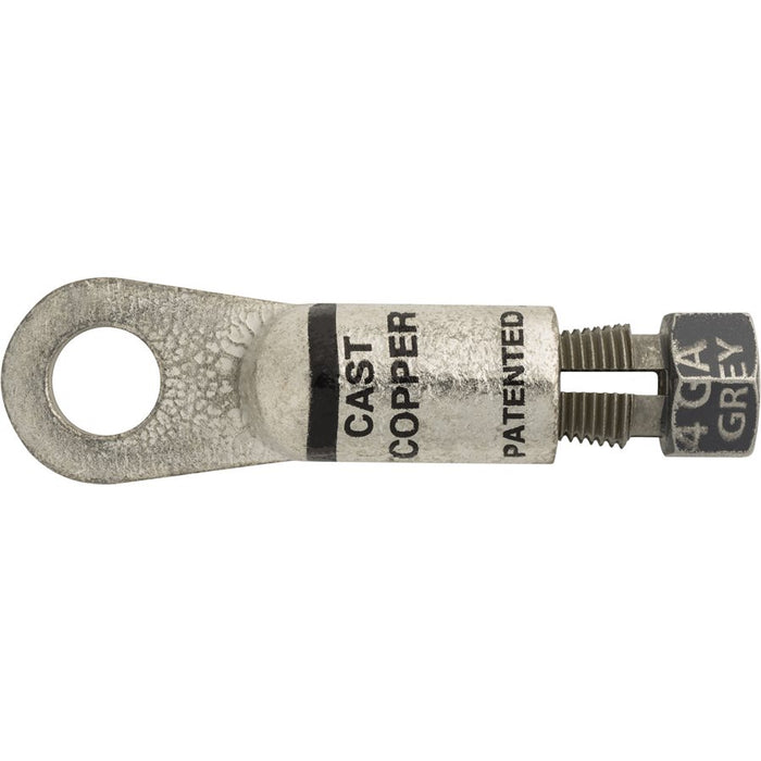 Auveco No 15618 Compression Copper Lug 3/8 Hole Size Gray, Quantity 2