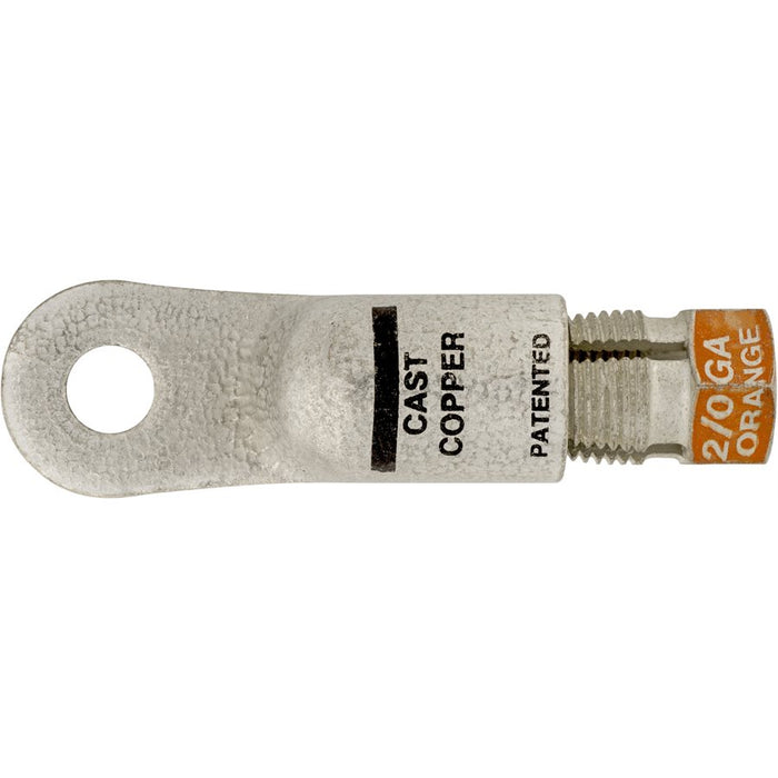 Auveco No 15622 Compression Copper Lug 3/8 Hole Size Orange, Quantity 2
