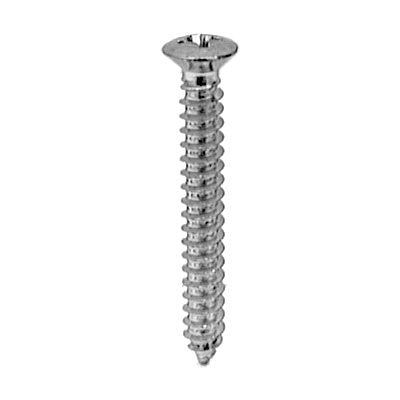 Auveco No 20374 Phillips Oval Head Tapping Screw 10 X 1-1/2 8 Head Chrome, Quantity 100