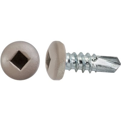 Auveco Item 22670 8 X 1/2 Square Pan Self-Drilling Tek Zinc Tan Painted Head Quantity 100