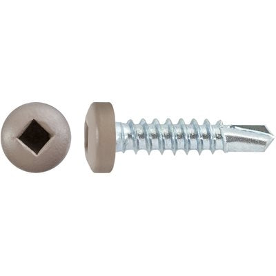 Auveco Item 22673 8 X 3/4 Square Pan Self-Drilling Tek Zinc Tan Painted Head Quantity 100