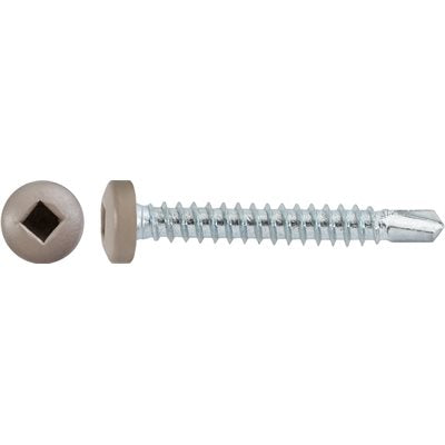 Auveco Item 22679 8 X 1-1/4 Square Pan Self-Drilling Tek Zinc Tan Painted Head Quantity 100