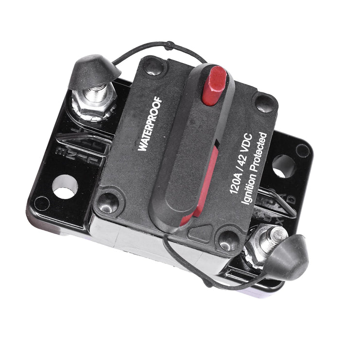 Auveco # 25533 RV-Marine Waterproof Circuit Breaker 120A 42VDC. Qty 1.