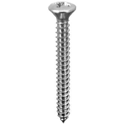 Auveco No 2718 8 X 1-1/2 Phillips Oval Head Tapping Screw Chrome, Quantity 100