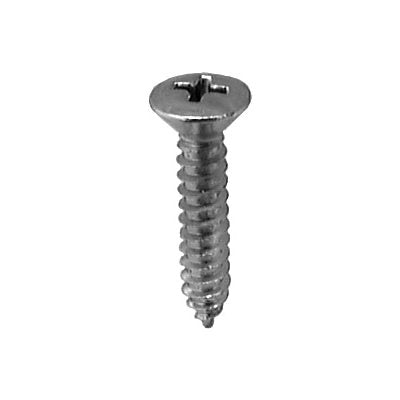 Auveco No 2731 10 X 1 Phillips Oval Head Tapping Screw Chrome, Quantity 100