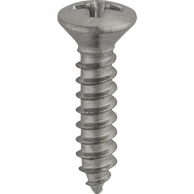 Auveco No 3068 4 X 1/2 Phillips Oval Head Tapping Screw Chrome, Quantity 100