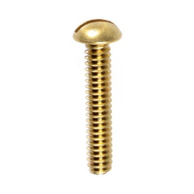 Auveco No 3859 10-32 X 5/8 Slotted Rnd Head Brass Machine Screw, Quantity 100