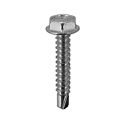 Auveco No 9617 12-14 X 3/4 Hex Washer Head 3 Teks Screw Zinc, Quantity 100