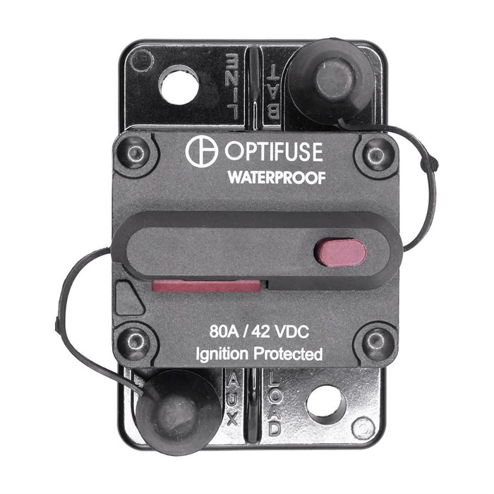 Auveco # 25531 RV-Marine Waterproof Circuit Breaker 80A 42VDC. Qty 1.