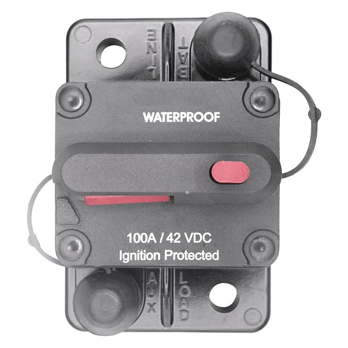 Auveco # 25532 RV-Marine Waterproof Circuit Breaker 100A 42VDC. Qty 1.