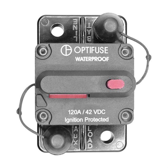 Auveco # 25533 RV-Marine Waterproof Circuit Breaker 120A 42VDC. Qty 1.