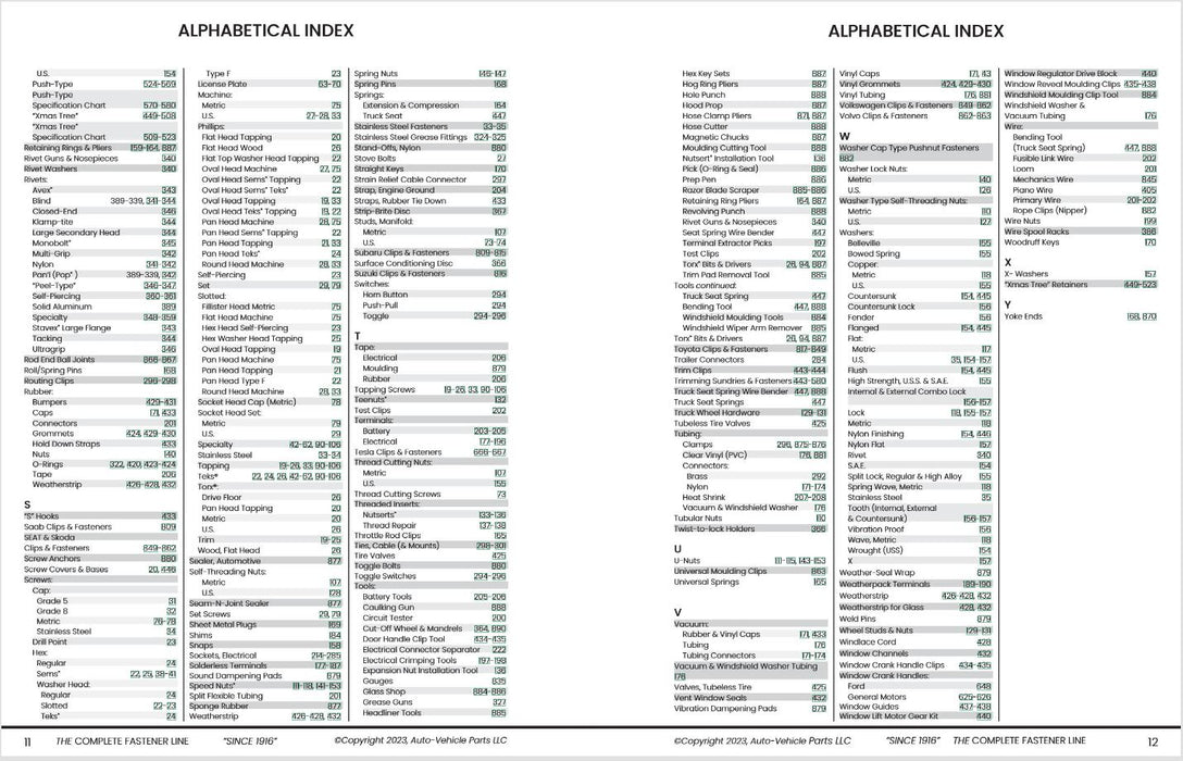Auveco Current 2023 Complete Catalog Of Automotive Body Hardware 979 Pages. Qty 1.