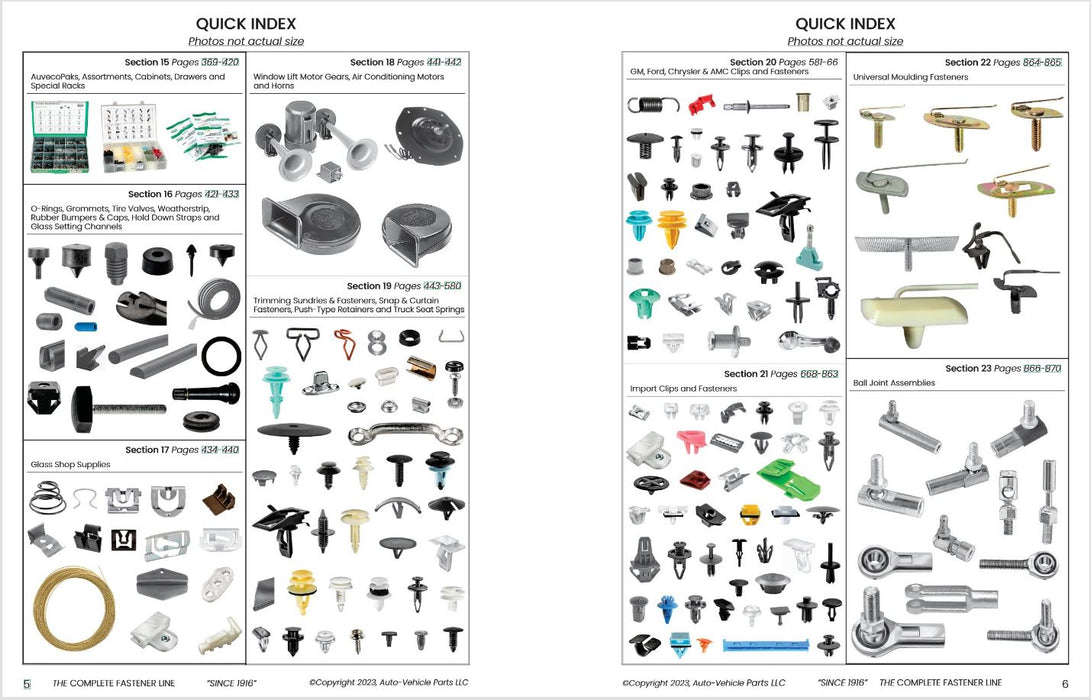 Auveco Current 2023 Complete Catalog Of Automotive Body Hardware 979 Pages. Qty 1.