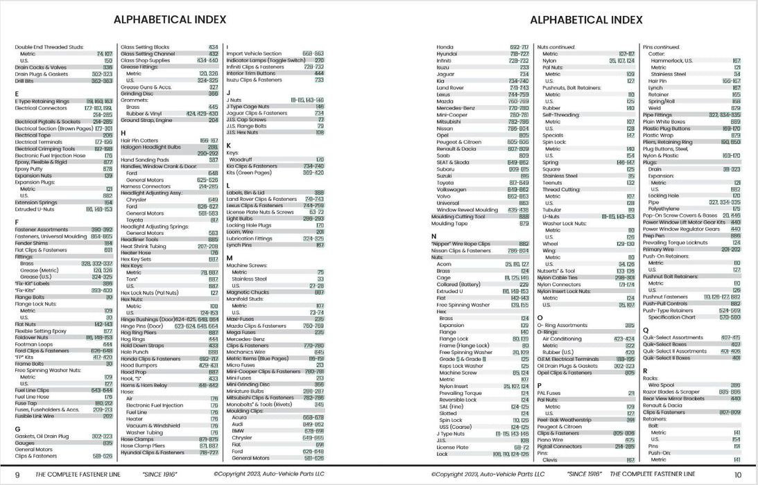 Auveco Current 2023 Complete Catalog Of Automotive Body Hardware 979 Pages. Qty 1.