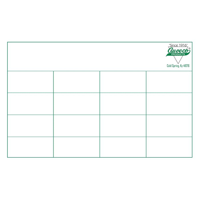 Auveco No 1-916L Large Drawer 16 Comp Layout Label, Quantity 1 LBL