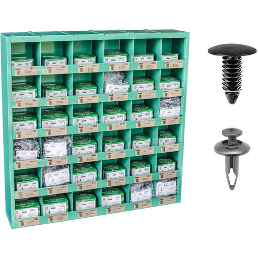 Auveco No 1052 Domestic Retainer Assortment In 36 Compartment Bin, Quantity 1 ASST