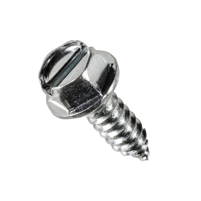 Auveco No 11369 14 X 3/4 Slotted Hex Washer Head License Plate Screw, Quantity 50