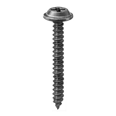 Auveco No 12217 Phillips Flat Washer Head Tapping Screw 8 X 1-1/4 Black, Quantity 50