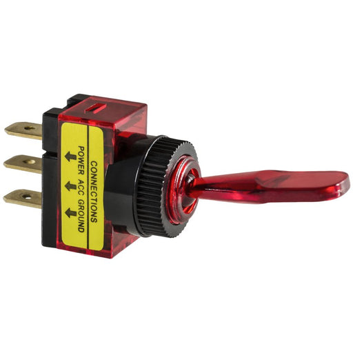 Auveco No 13523 Illuminated Toggle Switch-Red, Quantity 1