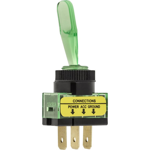 Auveco No 13524 Illuminated Toggle Switch-Green, Quantity 1