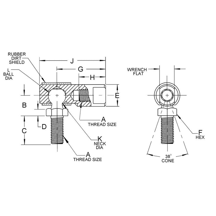 Auveco No 13580 Ball Joint Assembly 10-32 Thread Size, Quantity 2