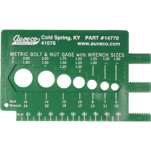 Auveco No 14770 Metric Bolt & Nut Gage, Quantity 1