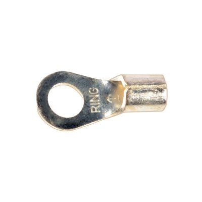 Auveco No 15158 8 Gauge 1/4 Stud Ring Terminal Non-Insulated, Quantity 25