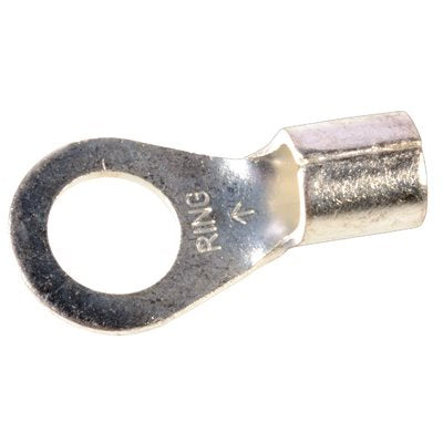 Auveco No 15164 6 Gauge 3/8 Stud Ring Terminal Non-Insulated, Quantity 25