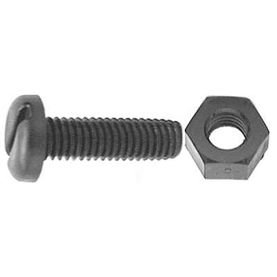 Auveco No 15413 M6-10 X 20mm Black Nylon LP Screw & Nut, Quantity 50 SETS