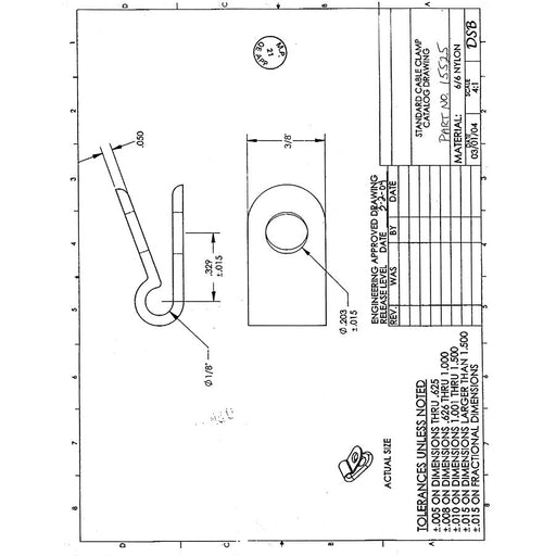 Auveco No 15525 Nylon Tubing Clamp 1/8 Tube Diameter, Quantity 50