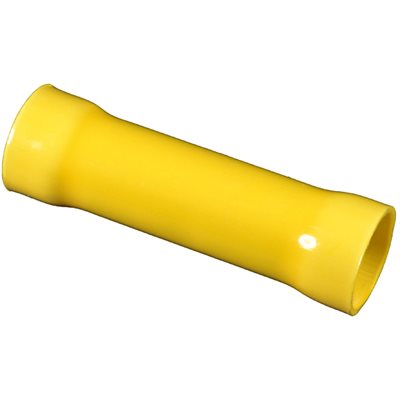 Auveco No. 17039 Vinyl Insulated Butt Connector 4 Gauge Yellow, Quantity - 10