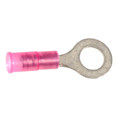 Auveco No 17041 Nylon Insulated Ring Terminal 22-18 Gauge 1/4 Stud Red, Quantity 50
