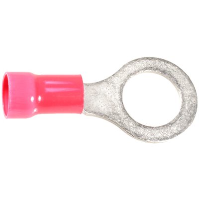 Auveco No 17045 Vinyl Insulated Ring Terminal 8 Gauge 1/2 Stud Red, Quantity 15