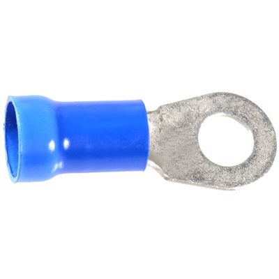 Auveco No 17048 Vinyl Insulated Ring Terminal 6 Gauge 3/8 Stud Blue, Quantity 15