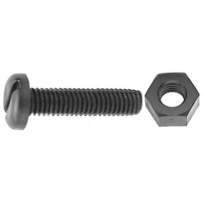 Auveco No 18241 M6-10 X 25mm Black Nylon Lic Plt Screw & Nut, Quantity 25 SETS
