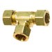 Auveco No 186 Brass Union Tee 3/16 Tube Size, Quantity 5