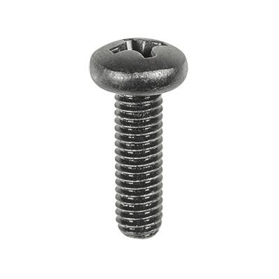 Auveco No. 18769 Phillips Pan Head License Plate Screw Black M6-1.0 X 20mm, Quantity - 50