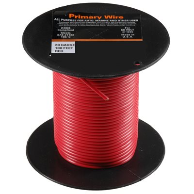 Auveco No 21339 Primary Wire 20 Gauge Red, Quantity 1