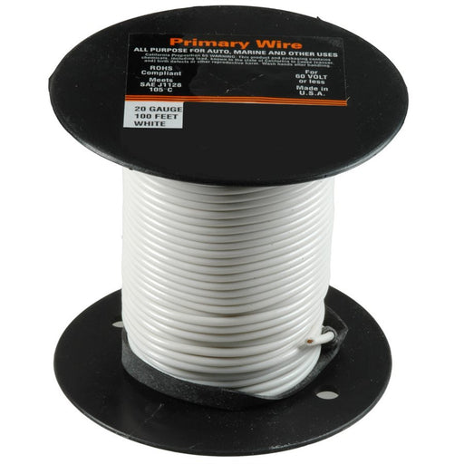 Auveco No 21340 Primary Wire 20 Gauge White, Quantity 1