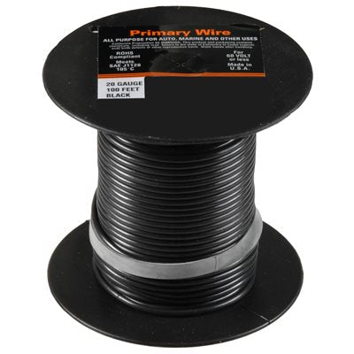 Auveco No 21341 Primary Wire 20 Gauge Black, Quantity 1