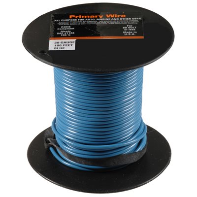 Auveco No 21342 Primary Wire 20 Gauge Blue, Quantity 1