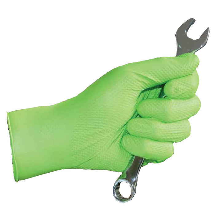 Auveco No 22195 Panther Grip Green Nitrile Gloves Xl, Quantity 1